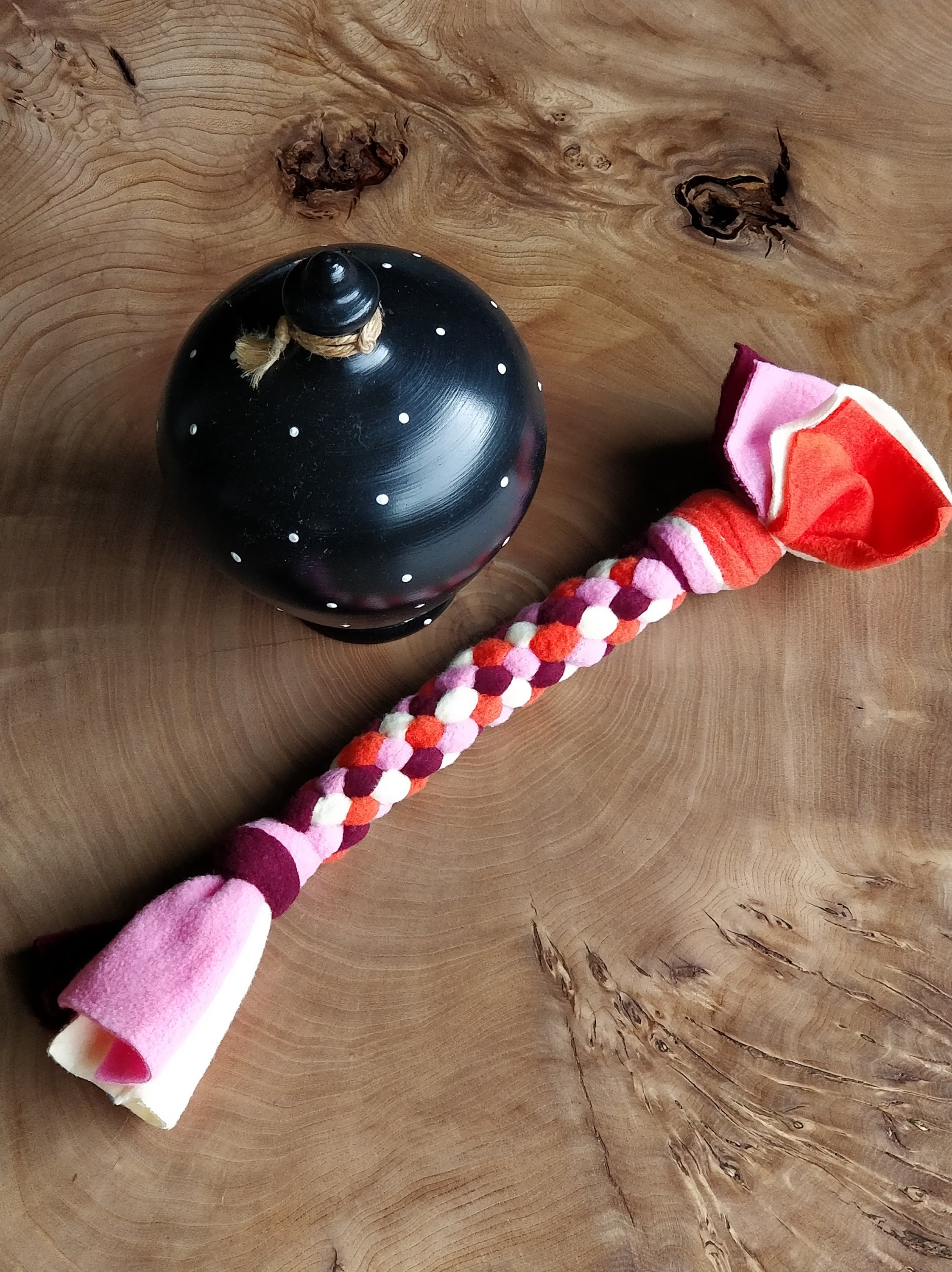 Fleece tug toy for dog