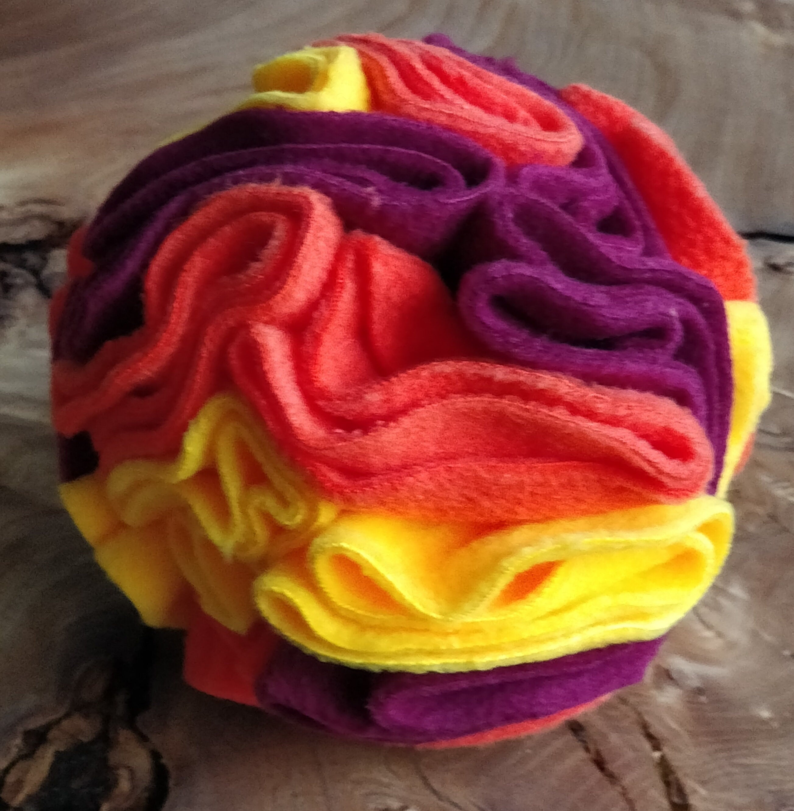 Snuffle Ball for Dogs, fleece pet toy, treat dispenser, star ball