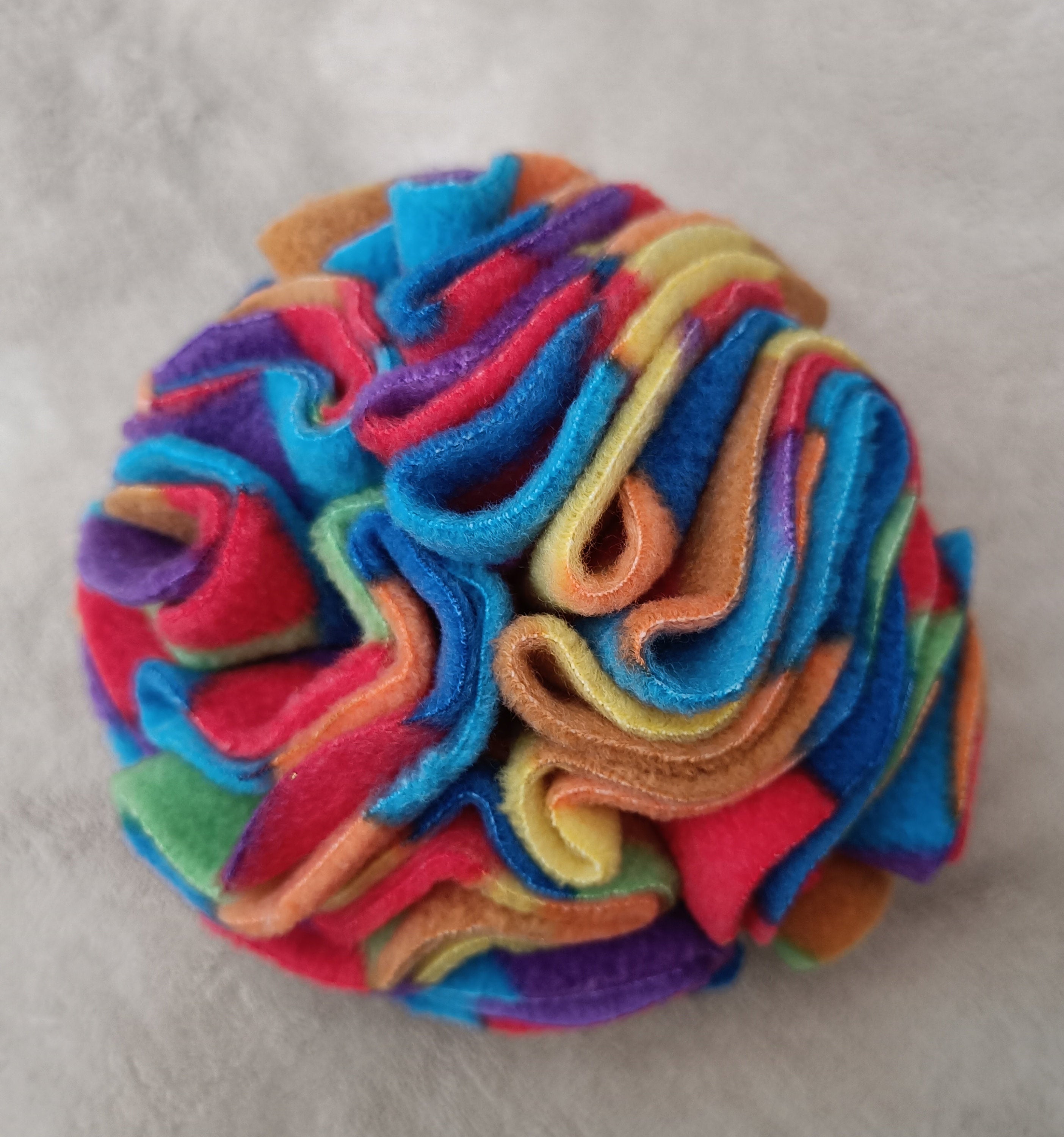 Snuffle Ball for Dogs, fleece pet toy, treat dispenser, star ball