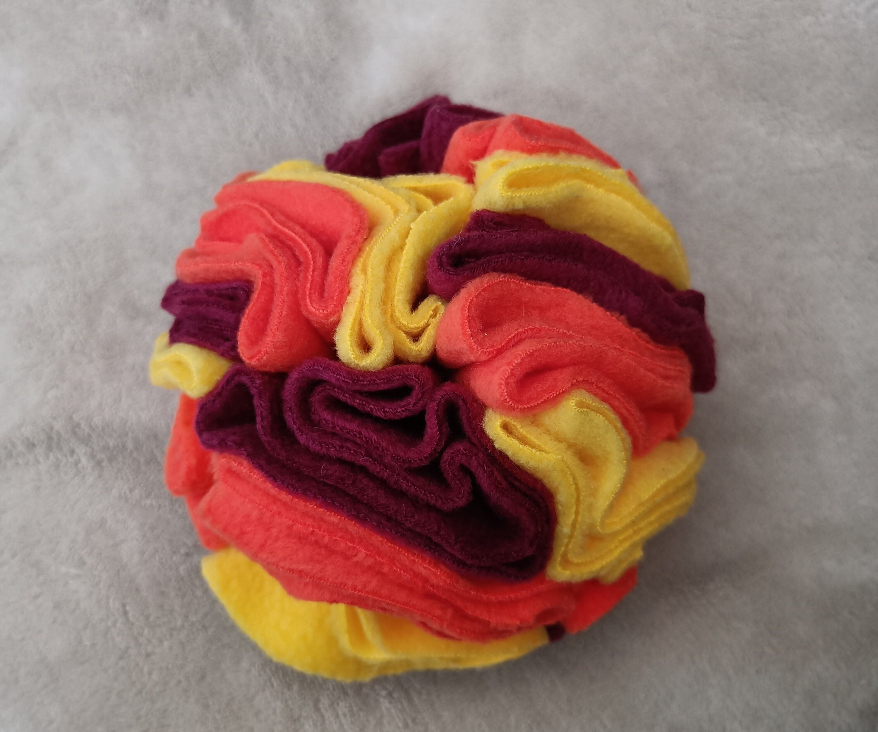 Snuffle Ball for Dogs, fleece pet toy, treat dispenser, star ball
