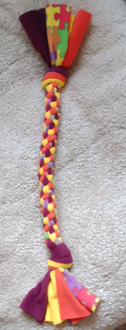 Fleece tug toy for dog