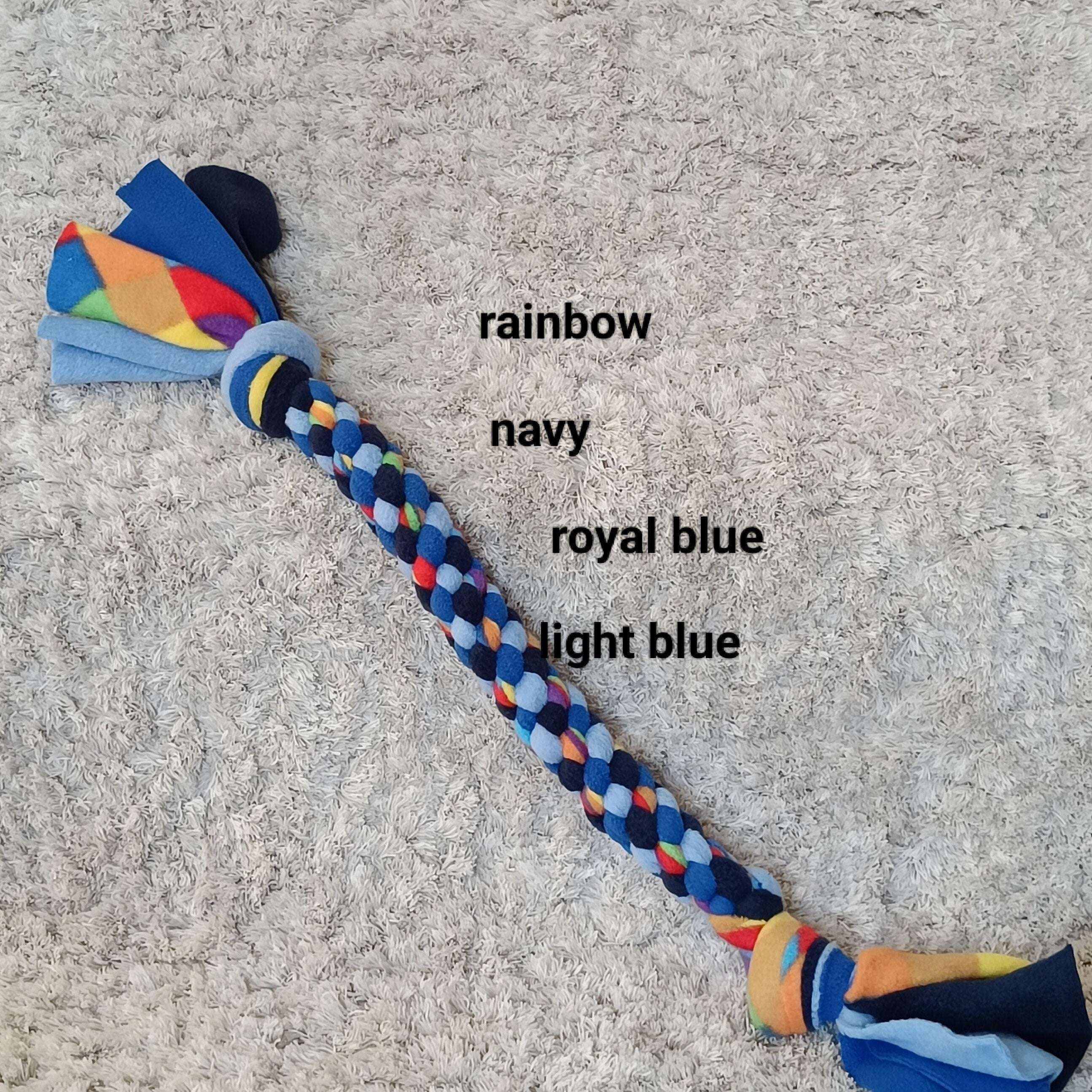 Fleece tug toy for dog