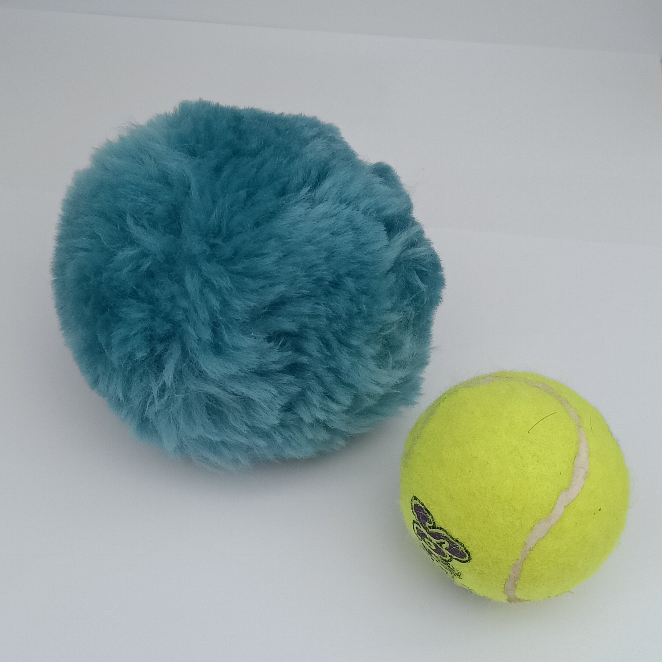 Merino Sheepskin Dog Ball: Natural pet toy, Baseball Pattern, Training reward toy for puppy