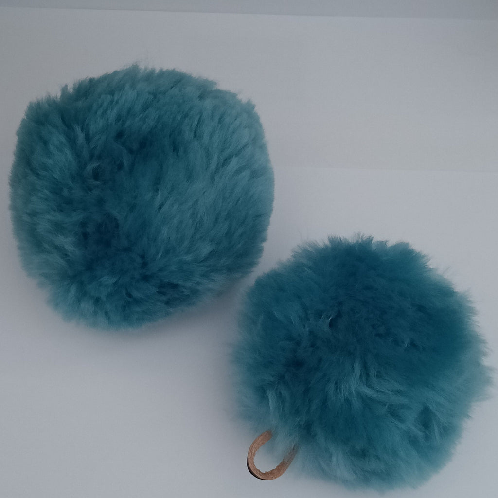 Merino Sheepskin Dog Ball: Natural pet toy, Baseball Pattern, Training reward toy for puppy