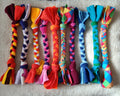 Fleece plaited Dog tug Multicolored Puppy Chew training toy, throw and fetch game