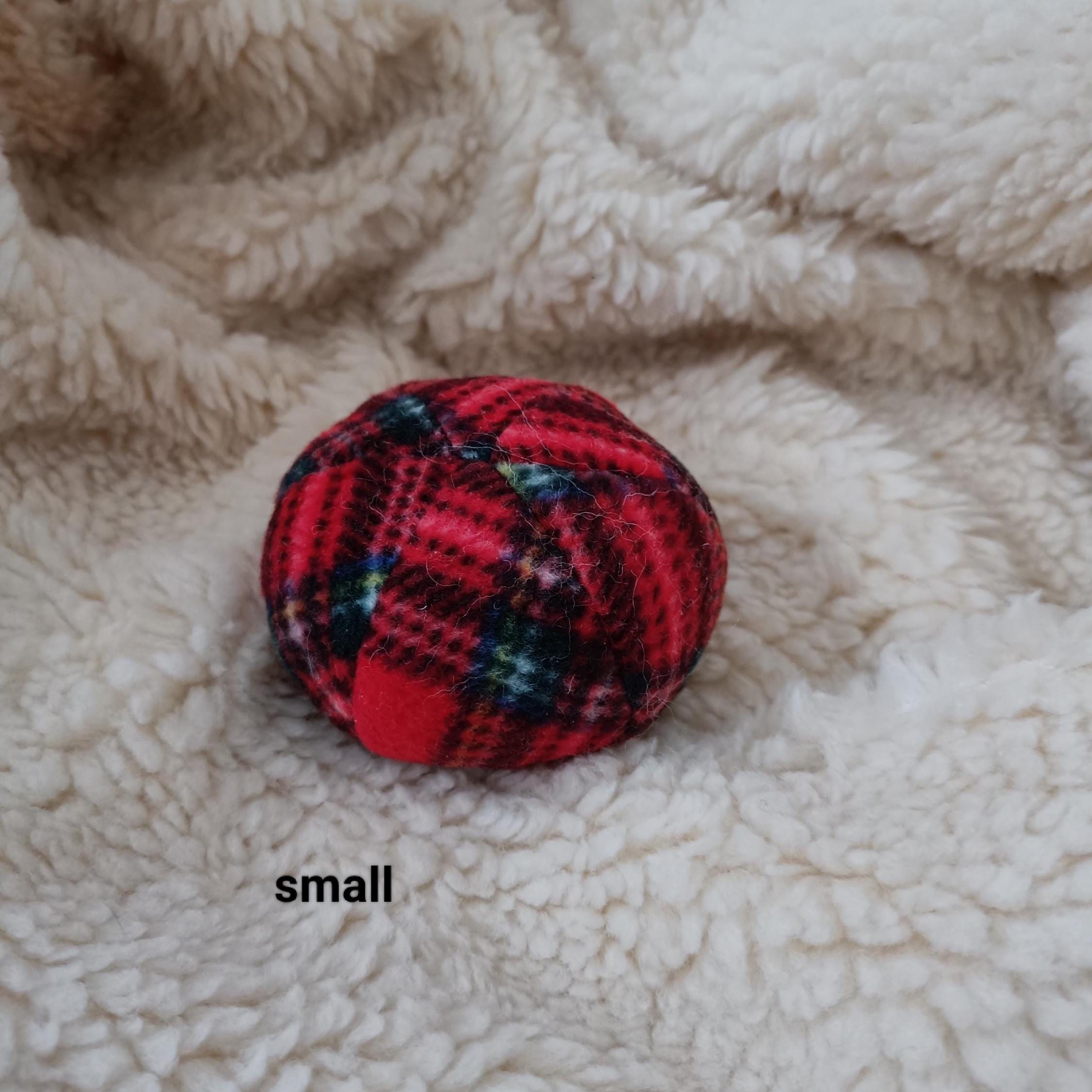 Soft Balls for dogs, sheepskin stuffed, tartan fleece, squeaker option available