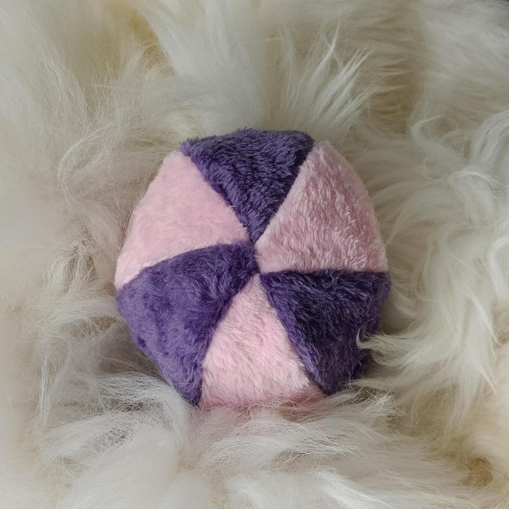 Soft plush fleece dog ball sheepskin filled - squeaker option available