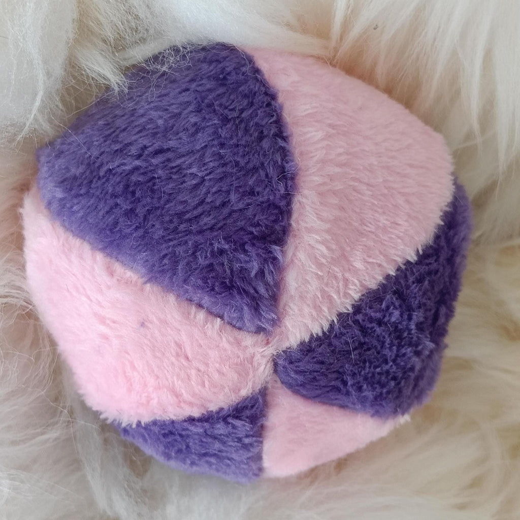 Soft plush fleece dog ball sheepskin filled - squeaker option available