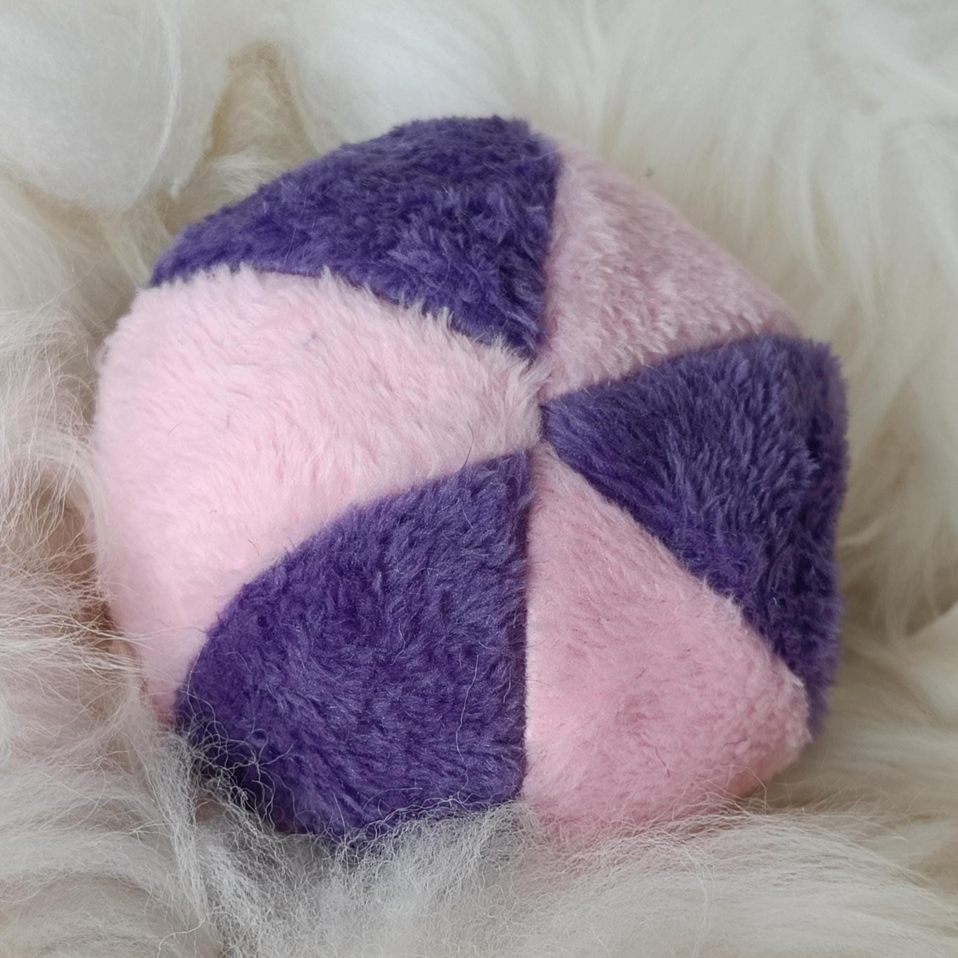 Soft plush fleece dog ball sheepskin filled - squeaker option available
