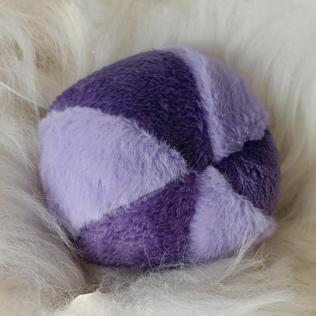 Dog ball made in soft plush fleece filled with sheepskin - squeaker option available