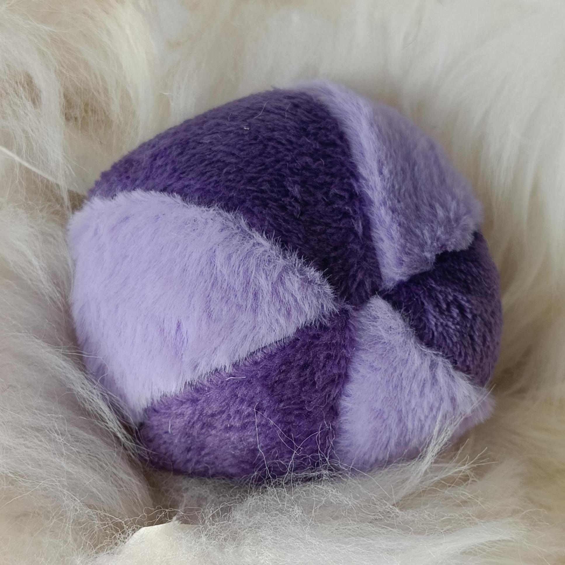Dog ball made in soft plush fleece filled with sheepskin - squeaker option available