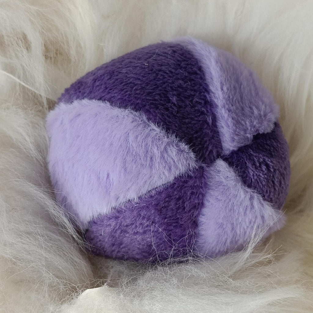 Dog ball made in soft plush fleece filled with sheepskin - squeaker option available