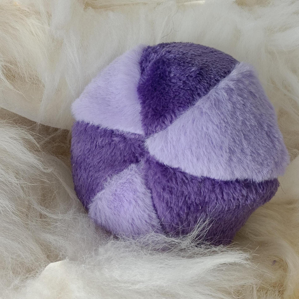 Dog ball made in soft plush fleece filled with sheepskin - squeaker option available