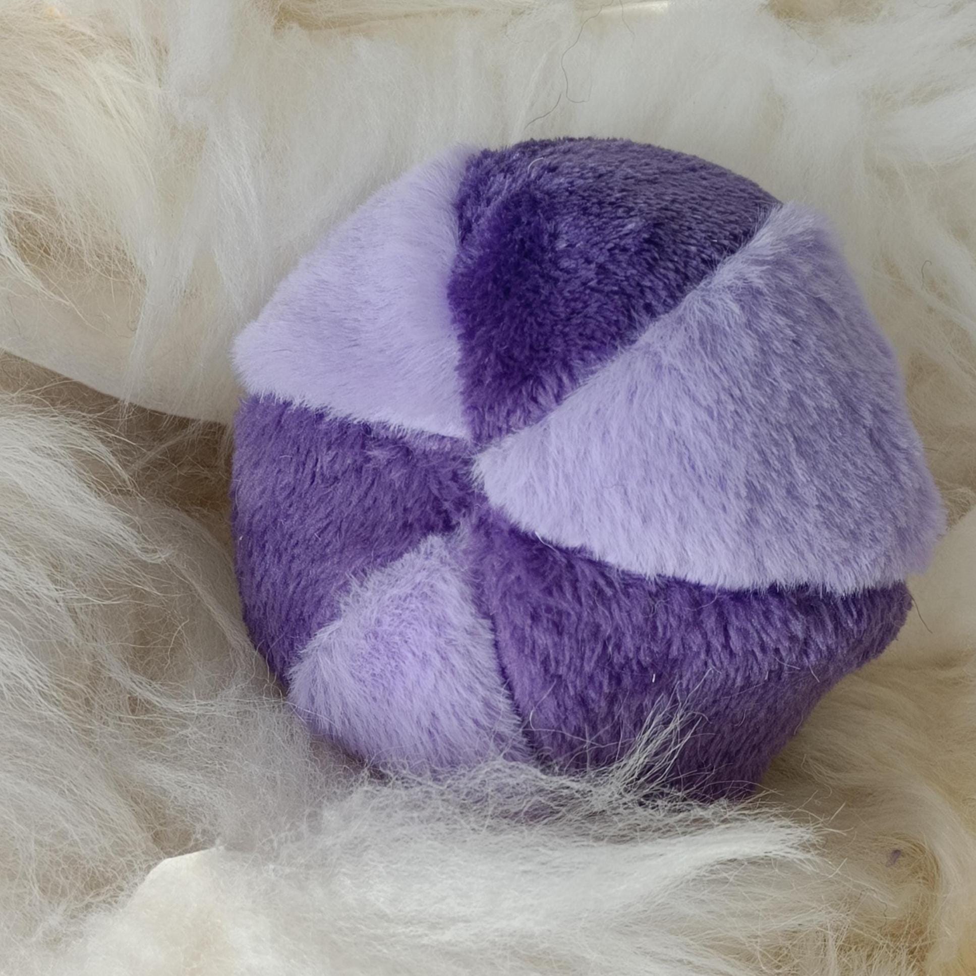 Dog ball made in soft plush fleece filled with sheepskin - squeaker option available