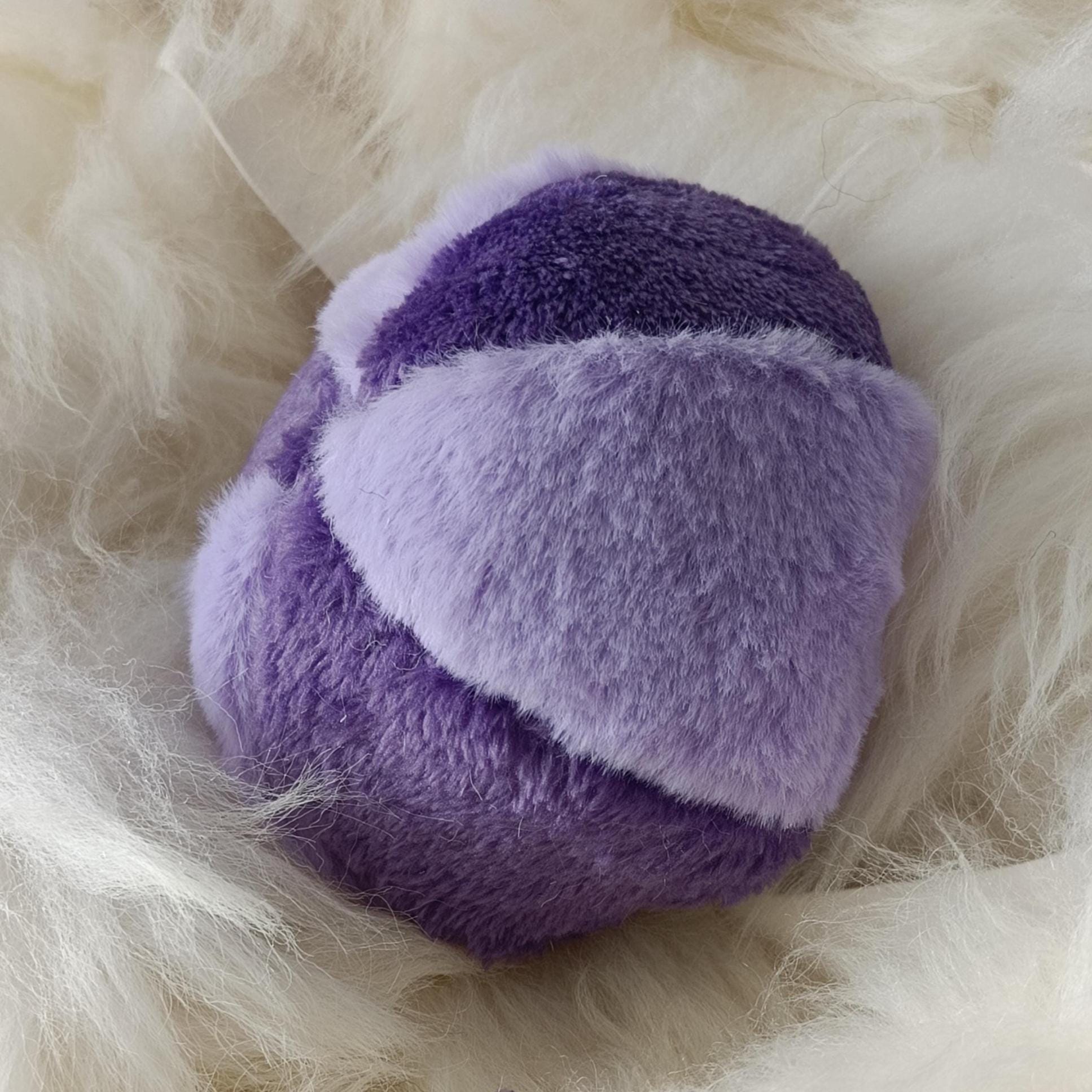 Dog ball made in soft plush fleece filled with sheepskin - squeaker option available