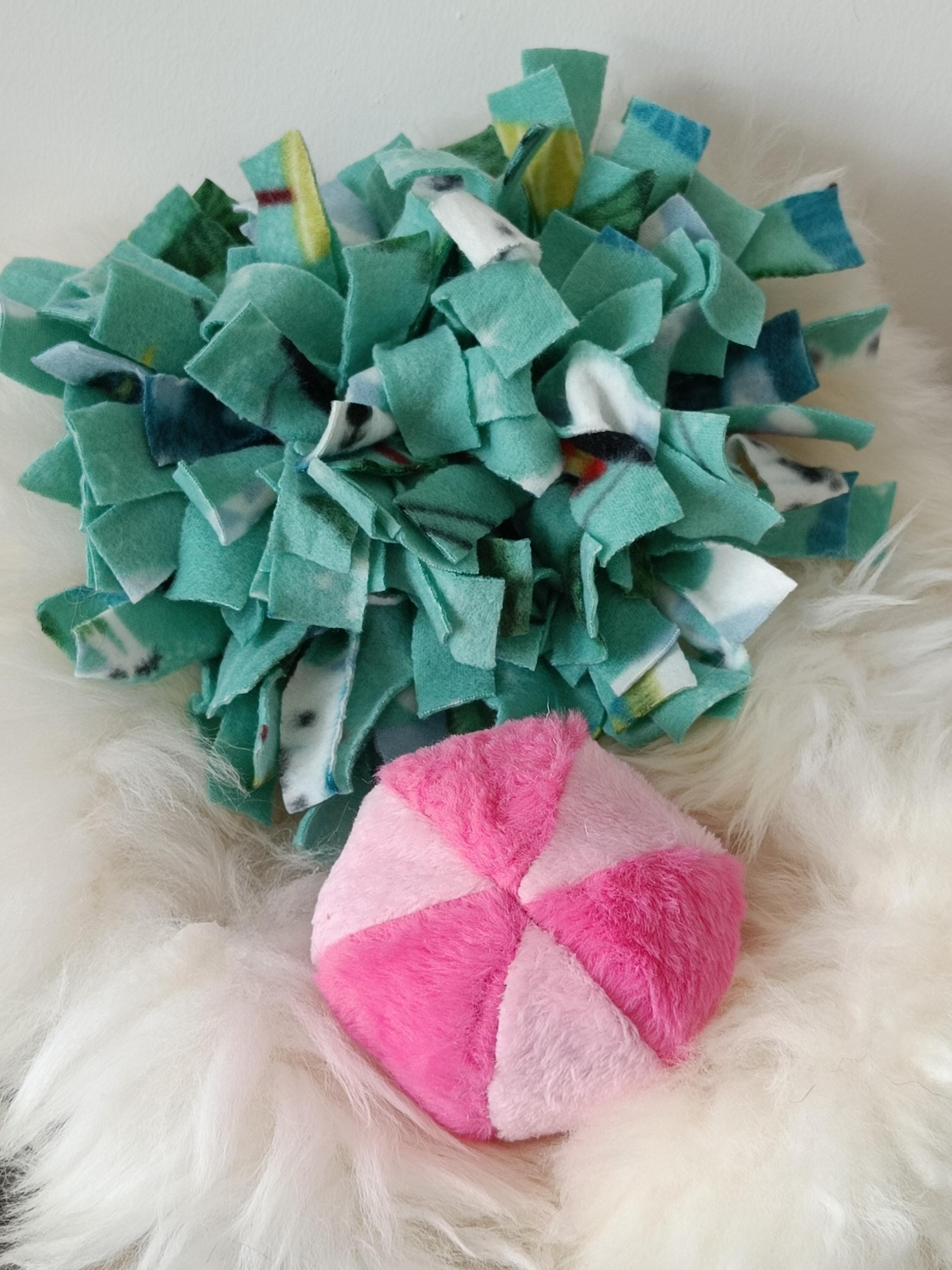 Soft plush fleece ball sheepskin filled - squeaker option available