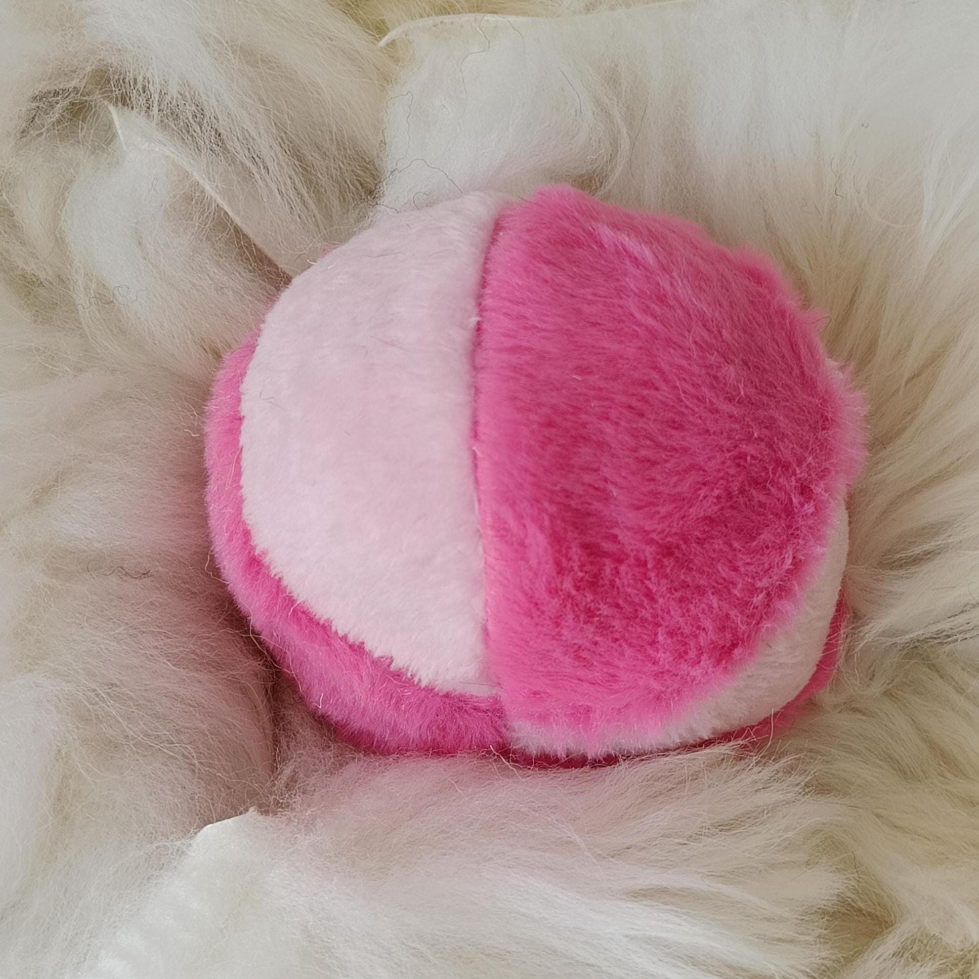 Soft plush fleece ball sheepskin filled - squeaker option available