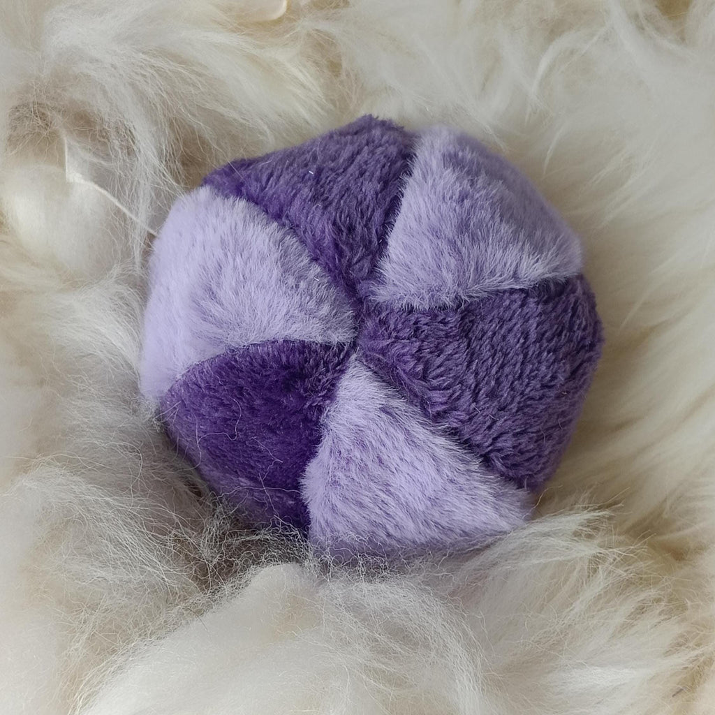 Dog ball made in soft plush fleece filled with sheepskin - squeaker option available