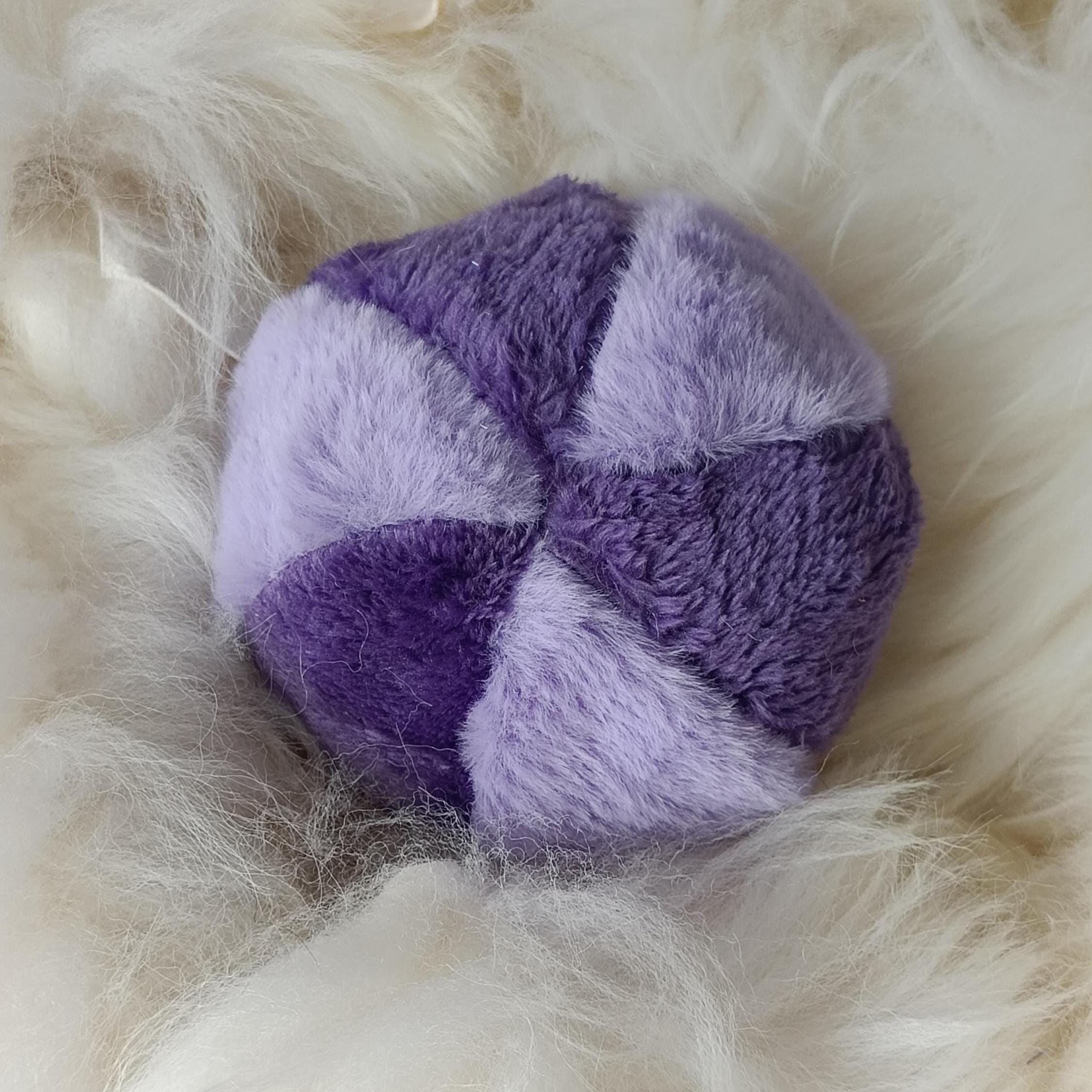 Dog ball made in soft plush fleece filled with sheepskin - squeaker option available