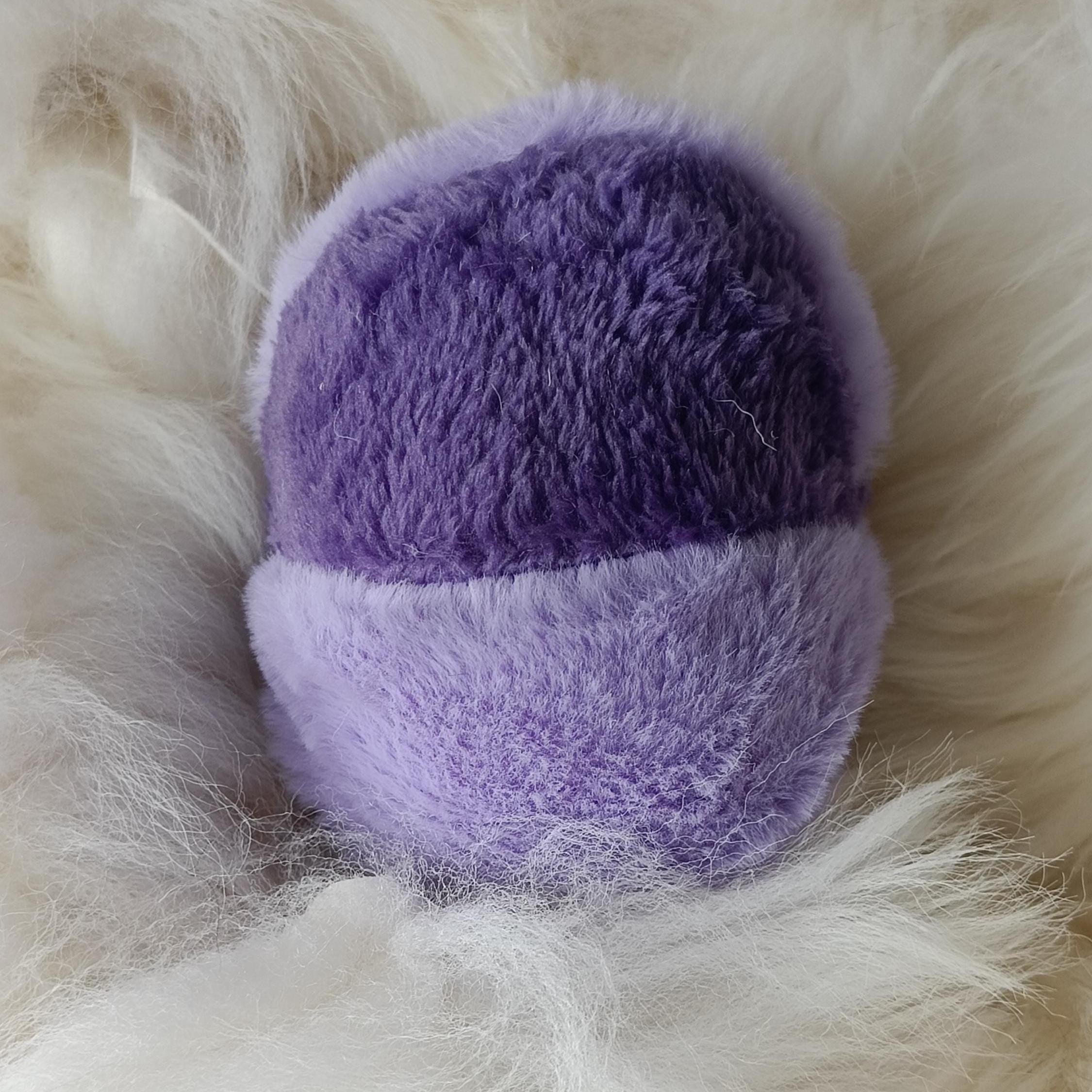 Dog ball made in soft plush fleece filled with sheepskin - squeaker option available