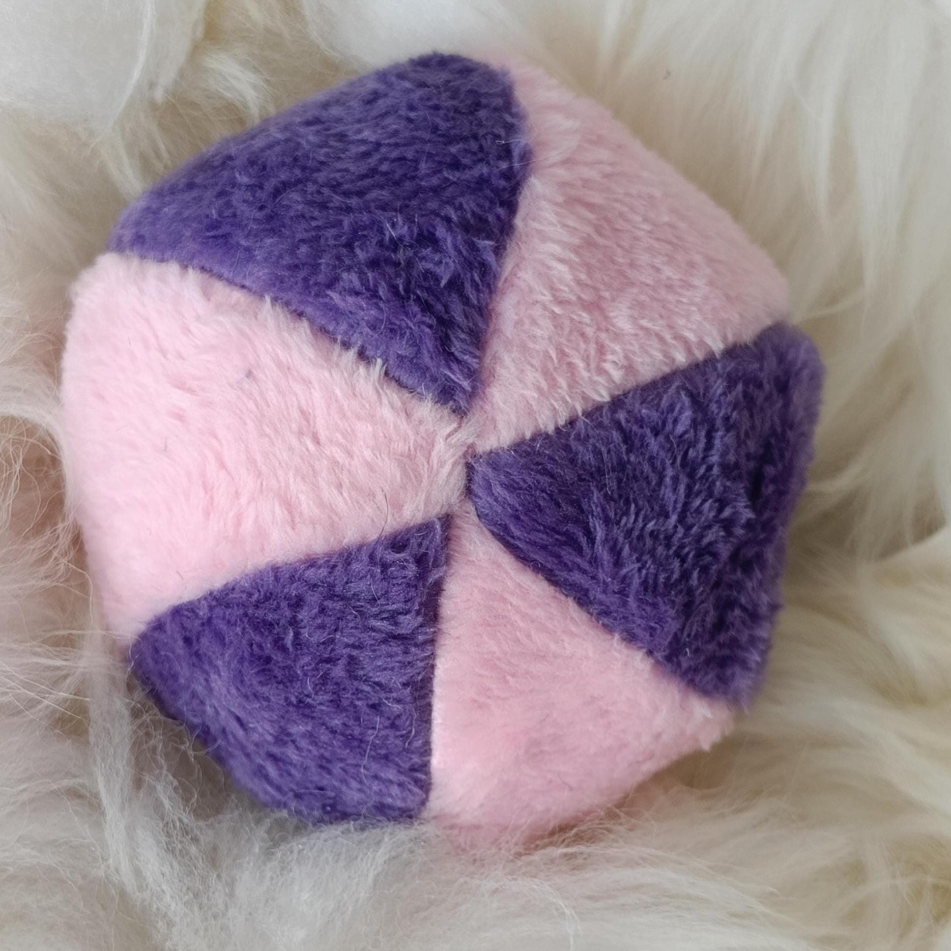 Soft plush fleece dog ball sheepskin filled - squeaker option available