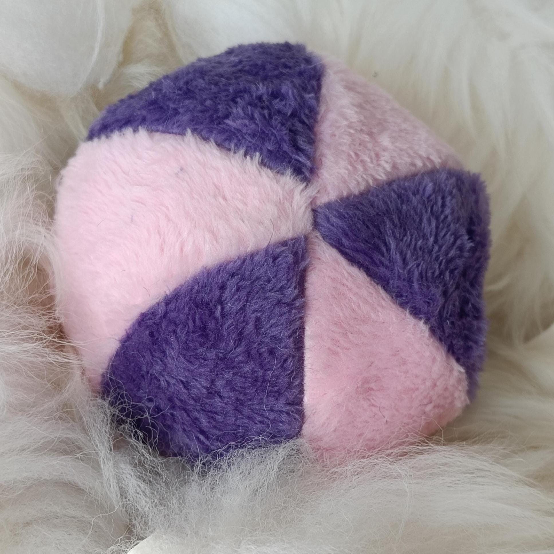 Soft plush fleece dog ball sheepskin filled - squeaker option available