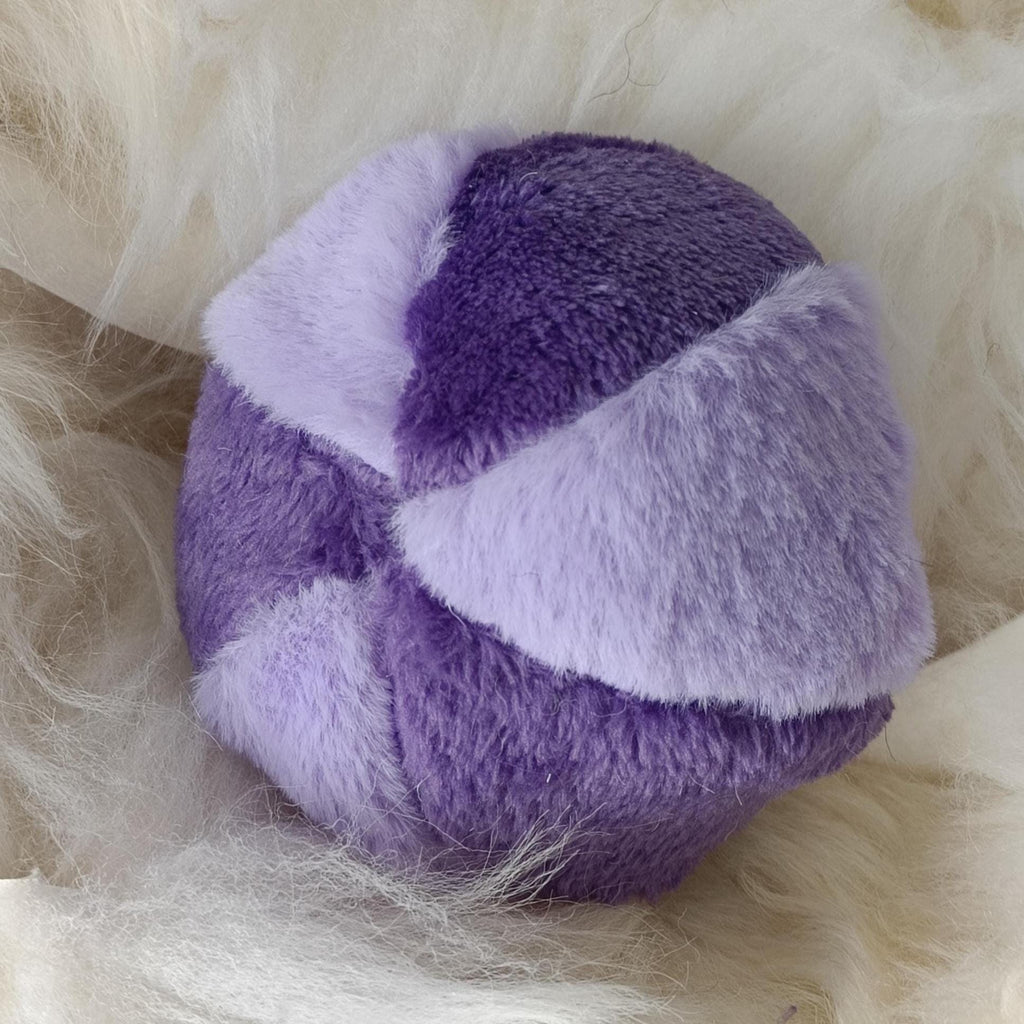 Dog ball made in soft plush fleece filled with sheepskin - squeaker option available