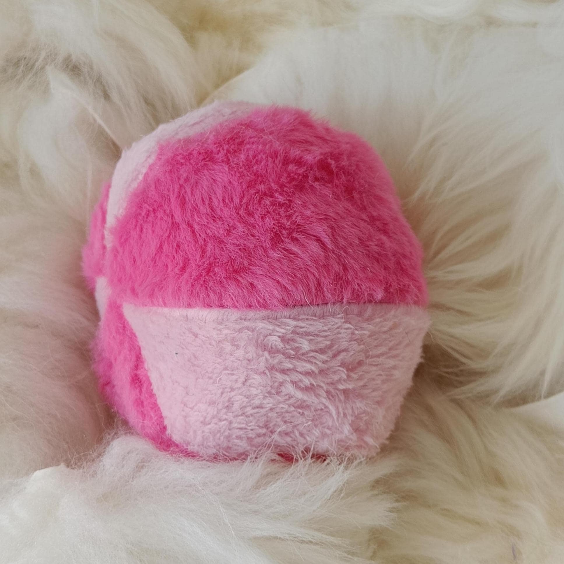 Soft plush fleece ball sheepskin filled - squeaker option available