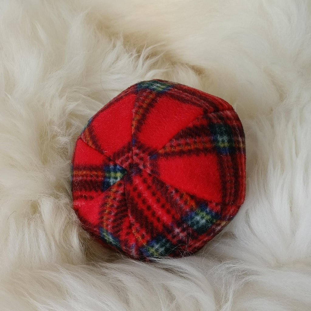 Fleece soft ball dog toy filled with sheepskin - squeaker option available