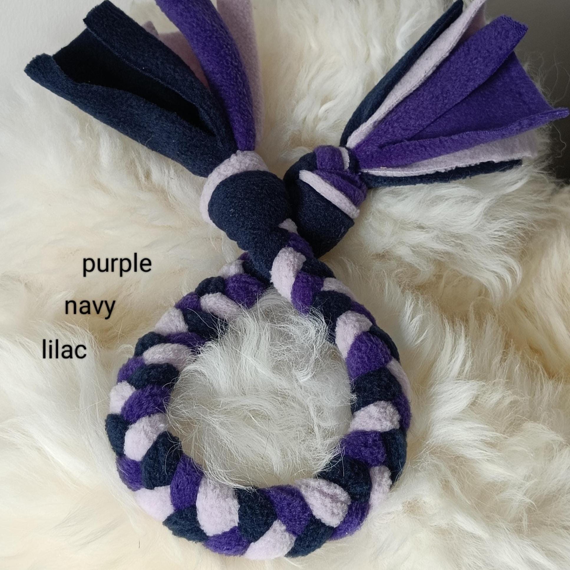 Fleece plaited Dog tug Multicolored Puppy Chew training toy, throw and fetch game