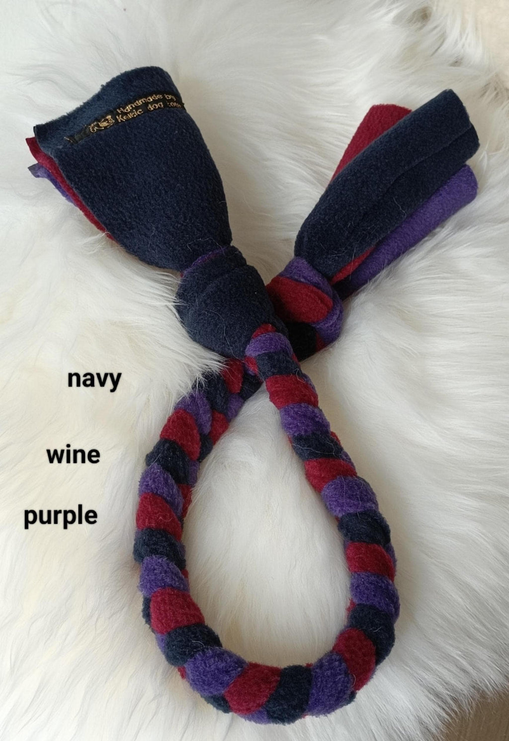 Fleece plaited Dog tug Multicolored Puppy Chew training toy, throw and fetch game