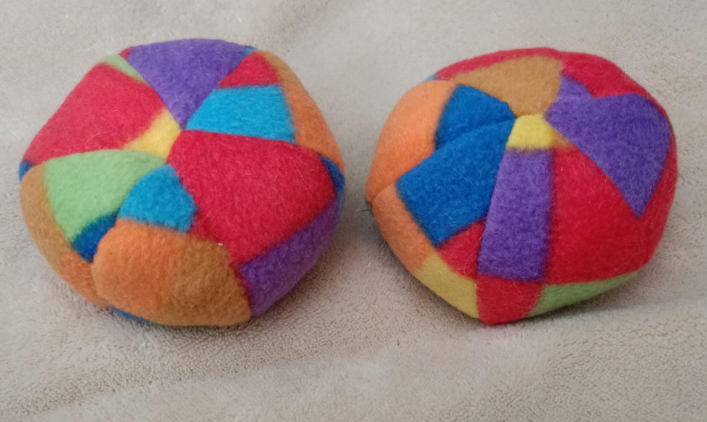 Soft Balls for dogs, sheepskin stuffed, tartan fleece, squeaker option available