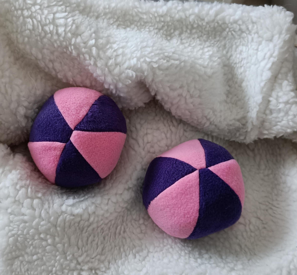 Soft Balls for dogs, sheepskin stuffed, tartan fleece, squeaker option available