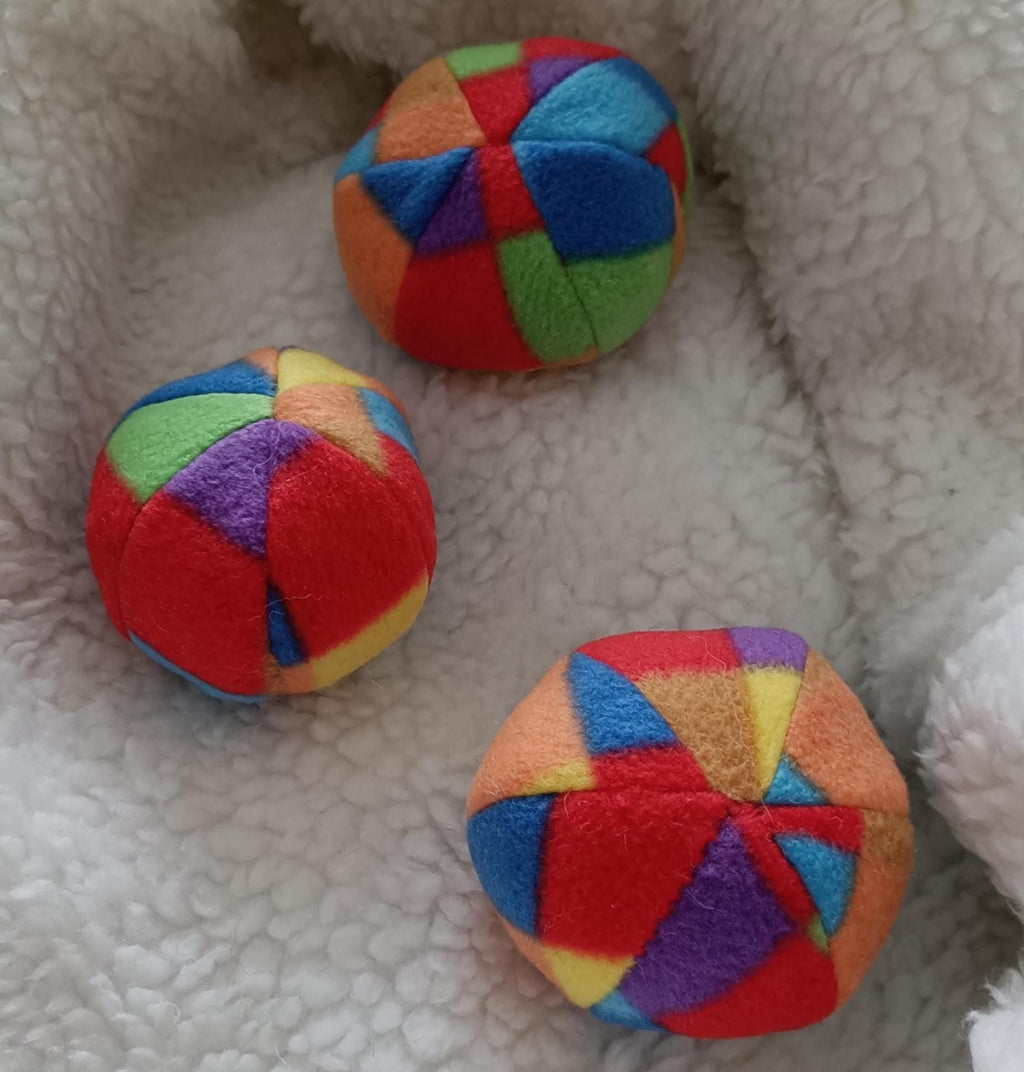 Soft Balls for dogs, sheepskin stuffed, tartan fleece, squeaker option available