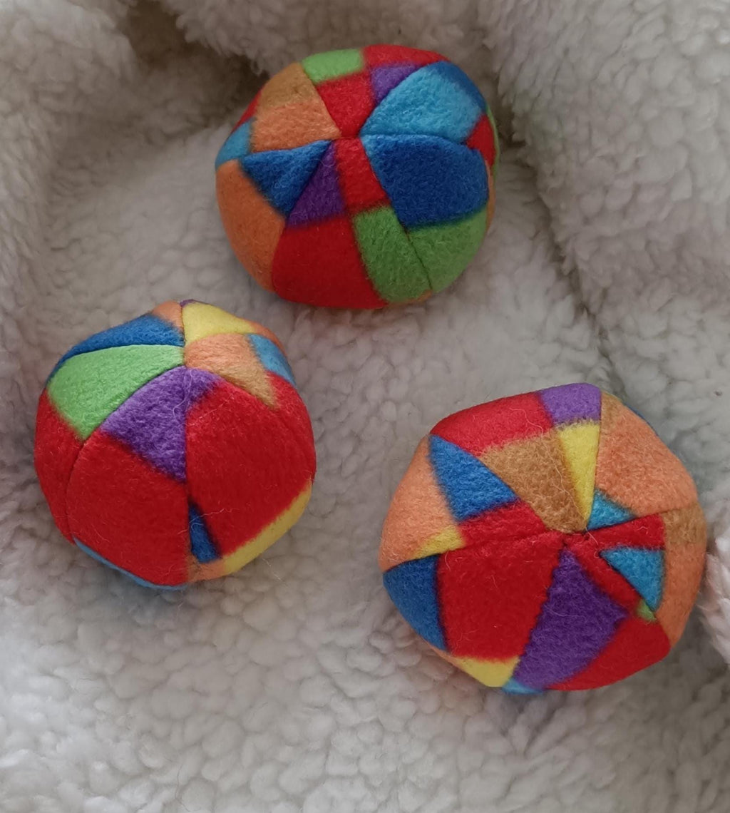 Soft Balls for dogs, sheepskin stuffed, tartan fleece, squeaker option available
