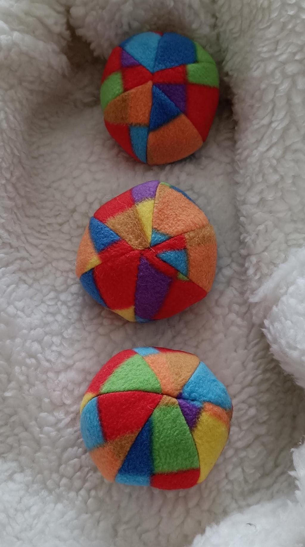Soft Balls for dogs, sheepskin stuffed, tartan fleece, squeaker option available