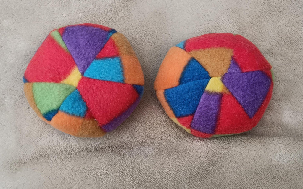 Soft Balls for dogs, sheepskin stuffed, tartan fleece, squeaker option available