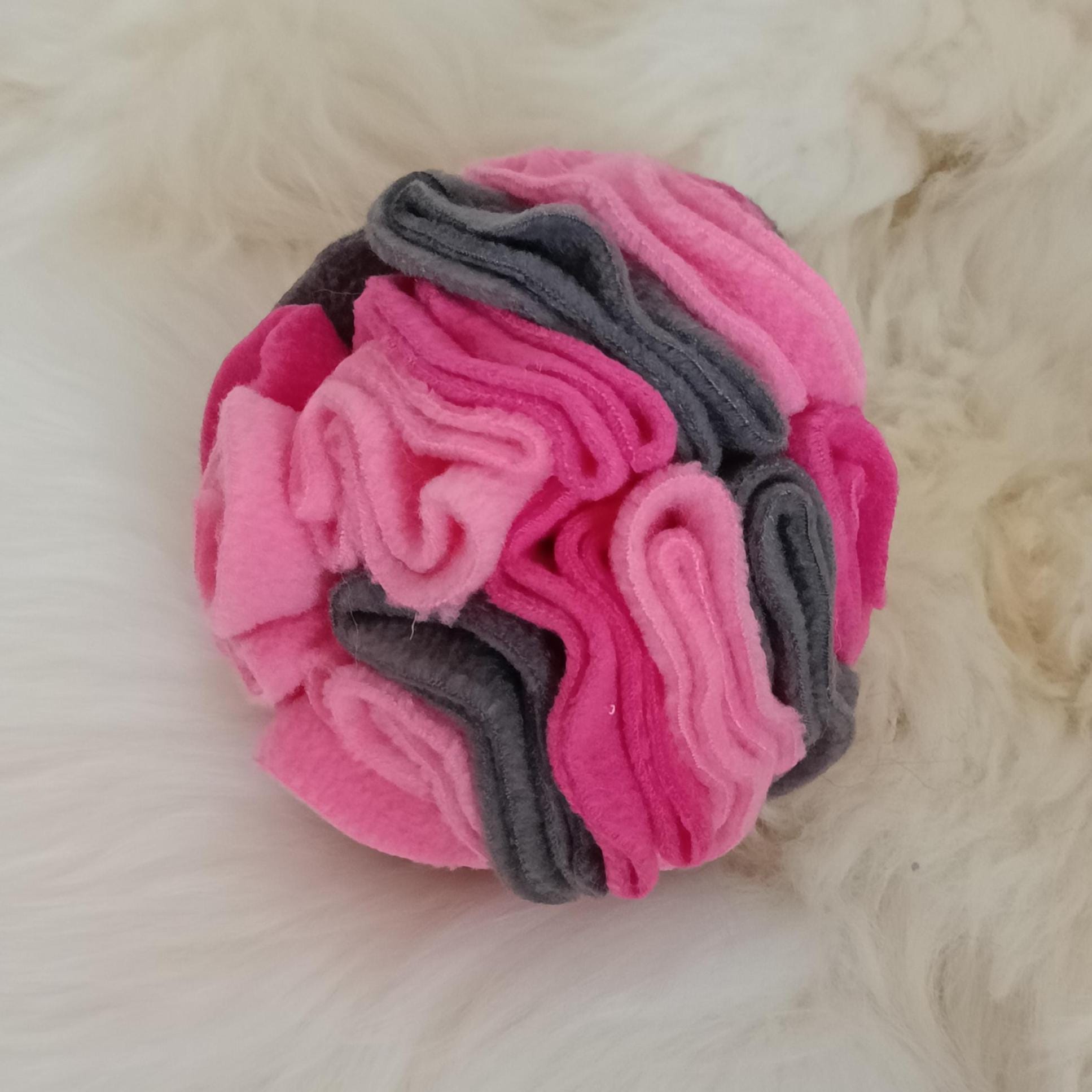 Snuffle Ball for Dogs, fleece pet toy, treat dispenser, star ball