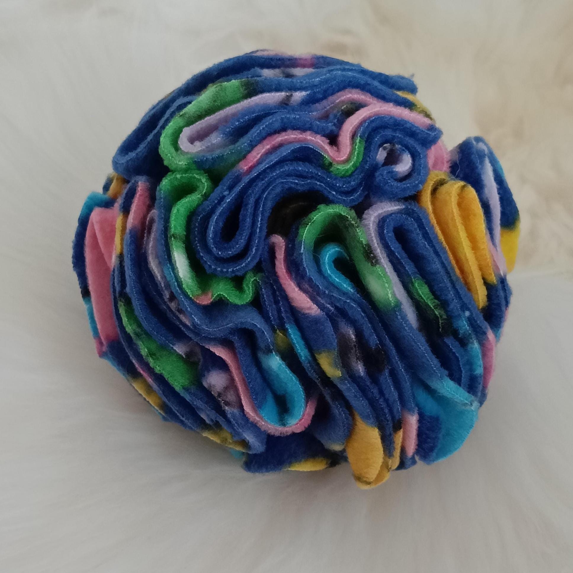 Snuffle Ball for Dogs, fleece pet toy, treat dispenser, star ball