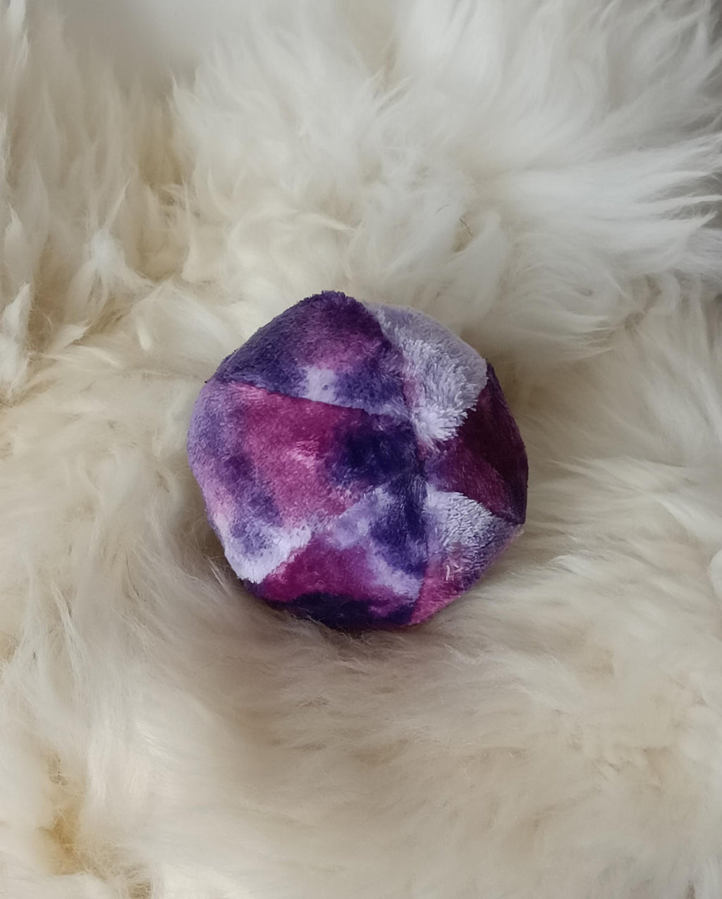 Plush Fleece Dog Ball Toy with Sheepskin Filling – Squeaker Option Available