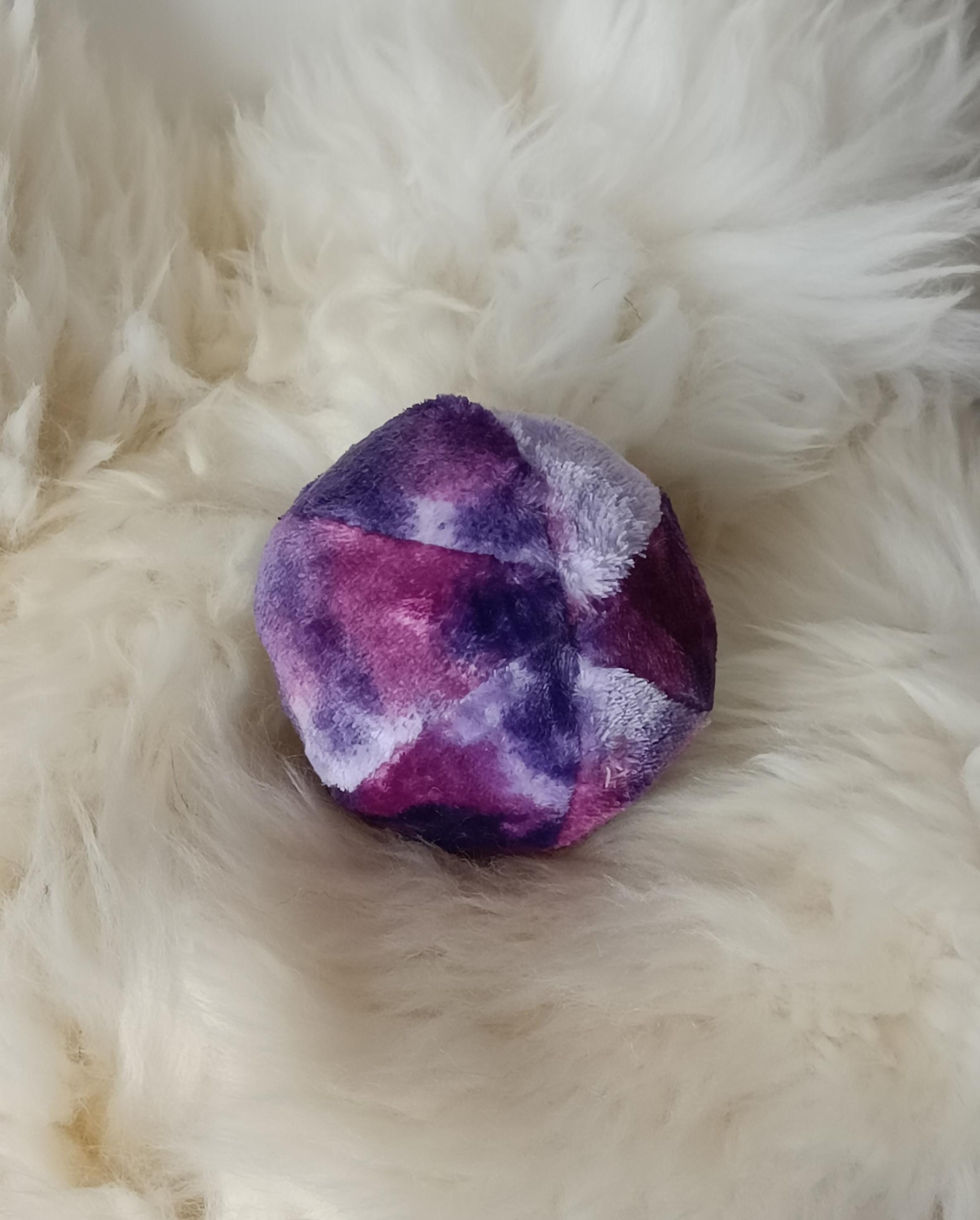 Plush Fleece Dog Ball Toy with Sheepskin Filling – Squeaker Option Available