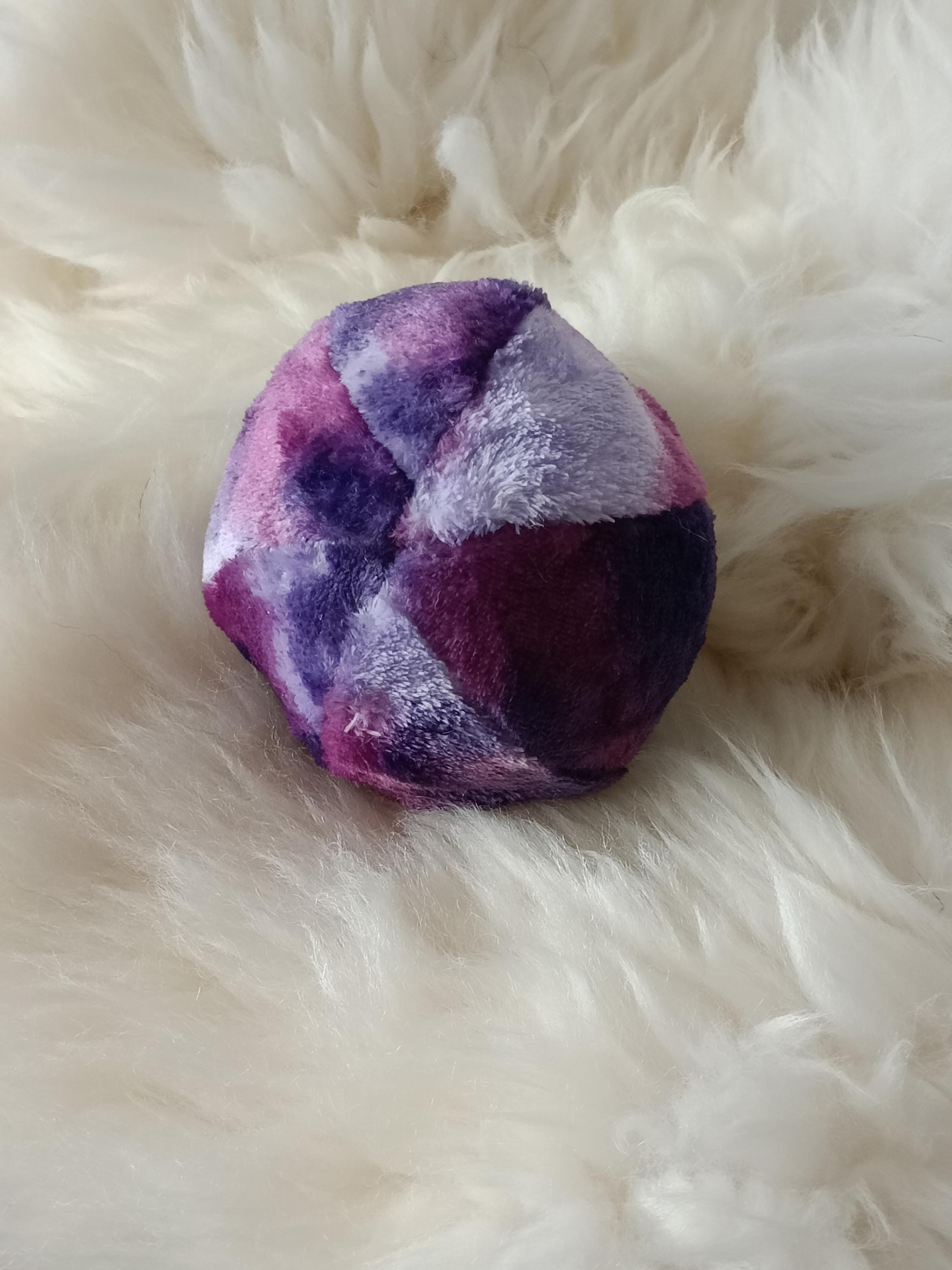 Plush Fleece Dog Ball Toy with Sheepskin Filling – Squeaker Option Available