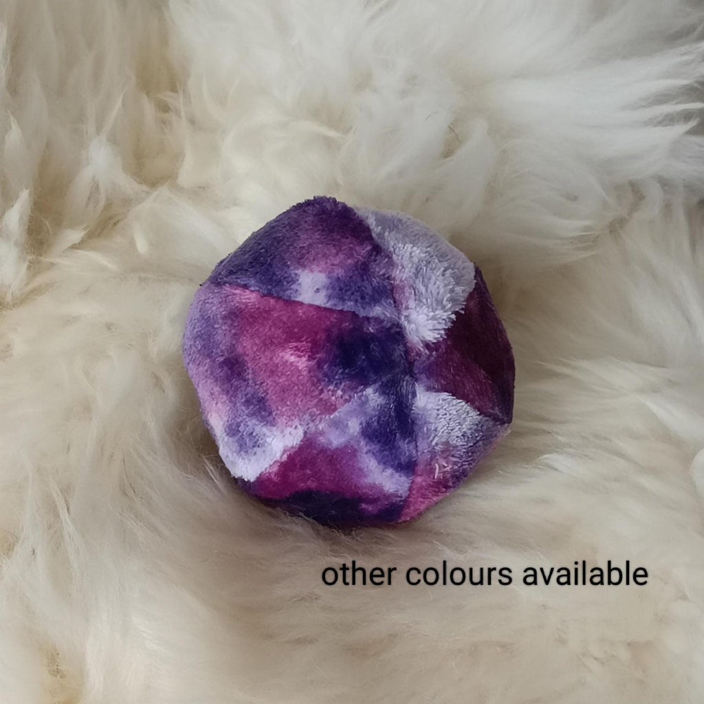 Plush Fleece Dog Ball Toy with Sheepskin Filling – Squeaker Option Available