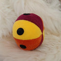 Soft Fleece dog ball with spots, soft sheepskin filled pet toy - squeaker option available