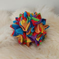 Dog snuffle ball in star shape, fleece pet toy, treat dispenser, finding food game