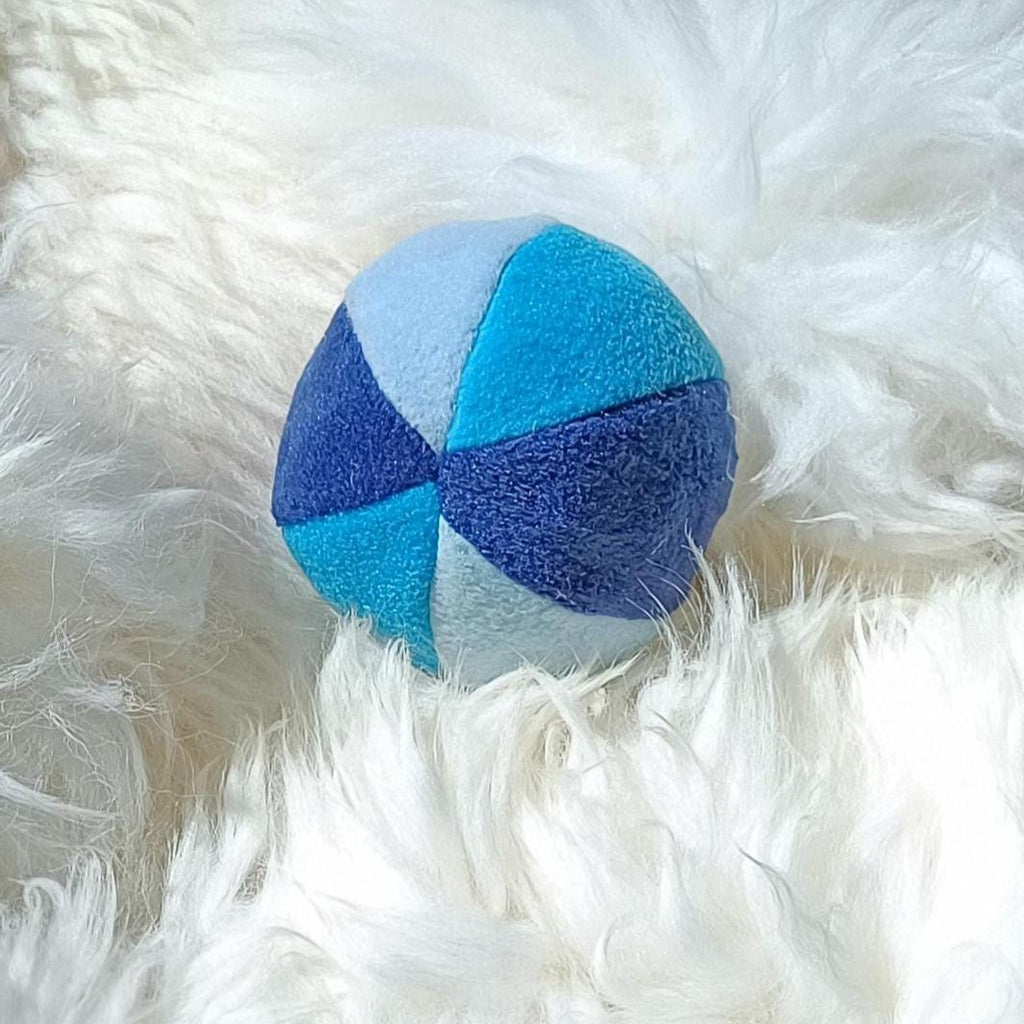 Fleece soft ball dog toy filled with sheepskin - squeaker option available
