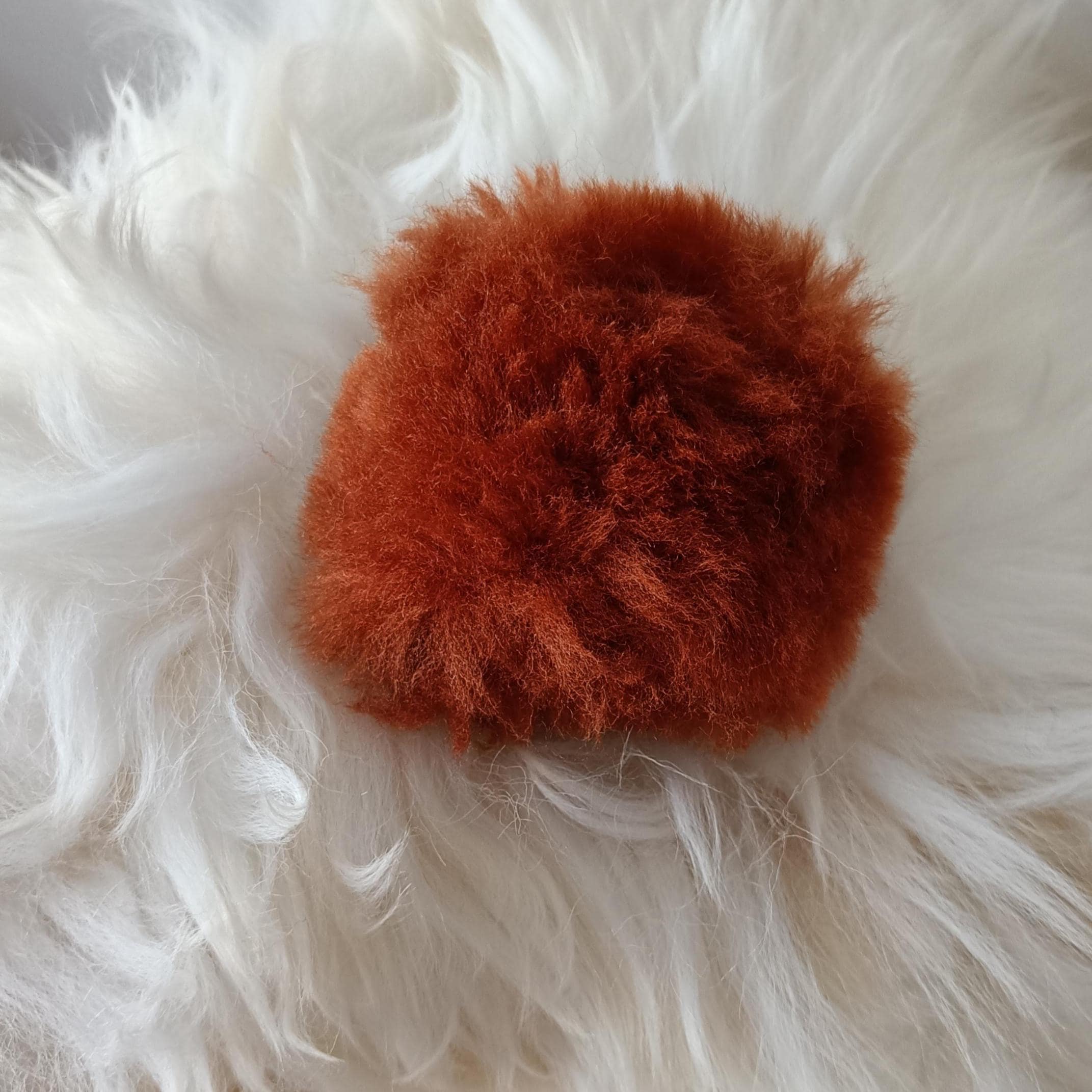 Merino Sheepskin Dog Ball: Natural pet toy, Baseball Pattern, Training reward toy for puppy