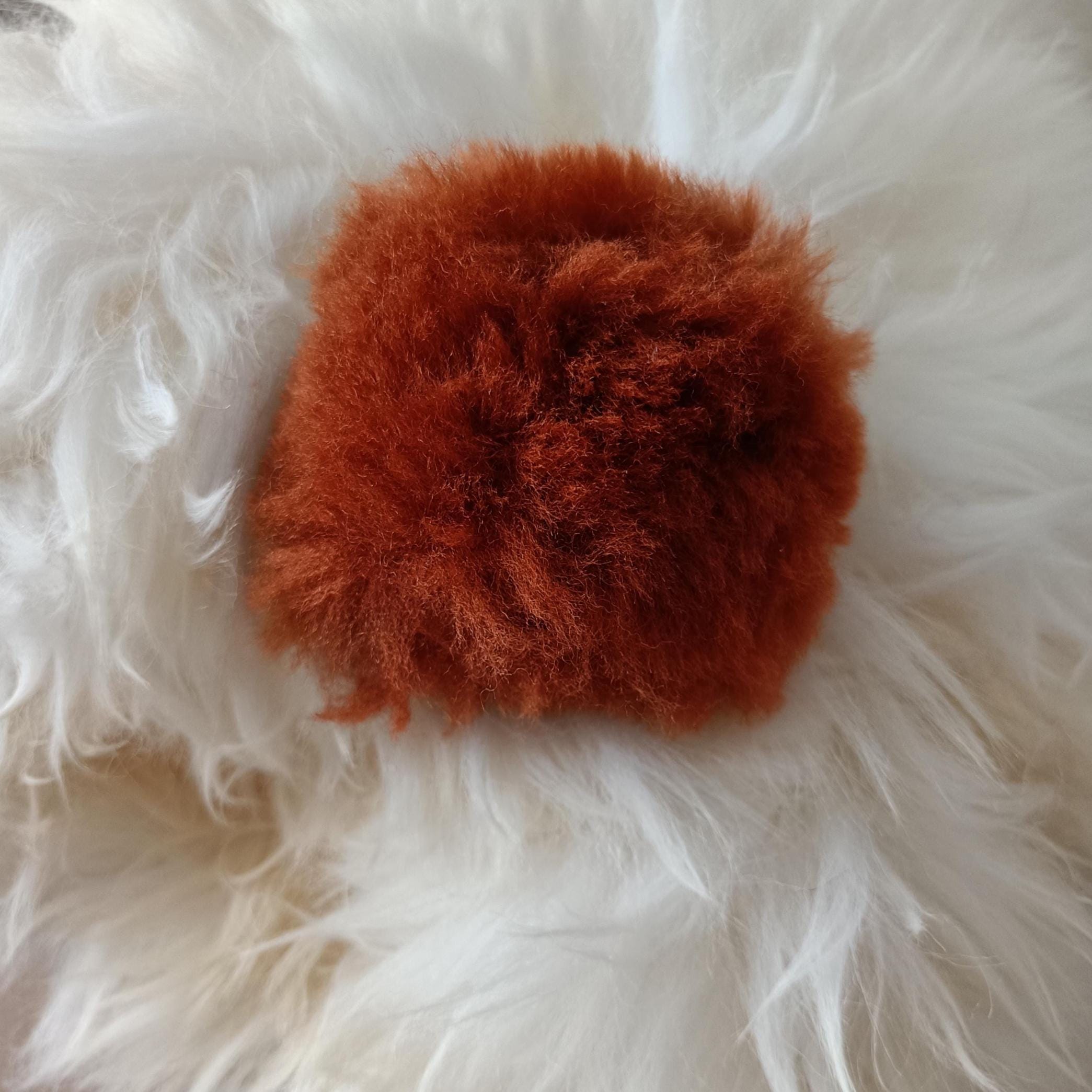 Merino Sheepskin Dog Ball: Natural pet toy, Baseball Pattern, Training reward toy for puppy