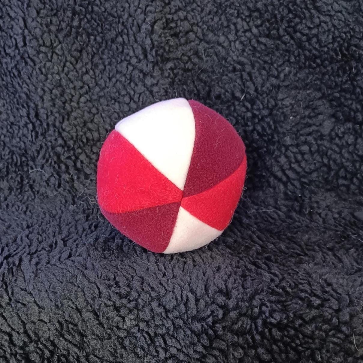 Fleece soft ball dog toy filled with sheepskin - squeaker option available